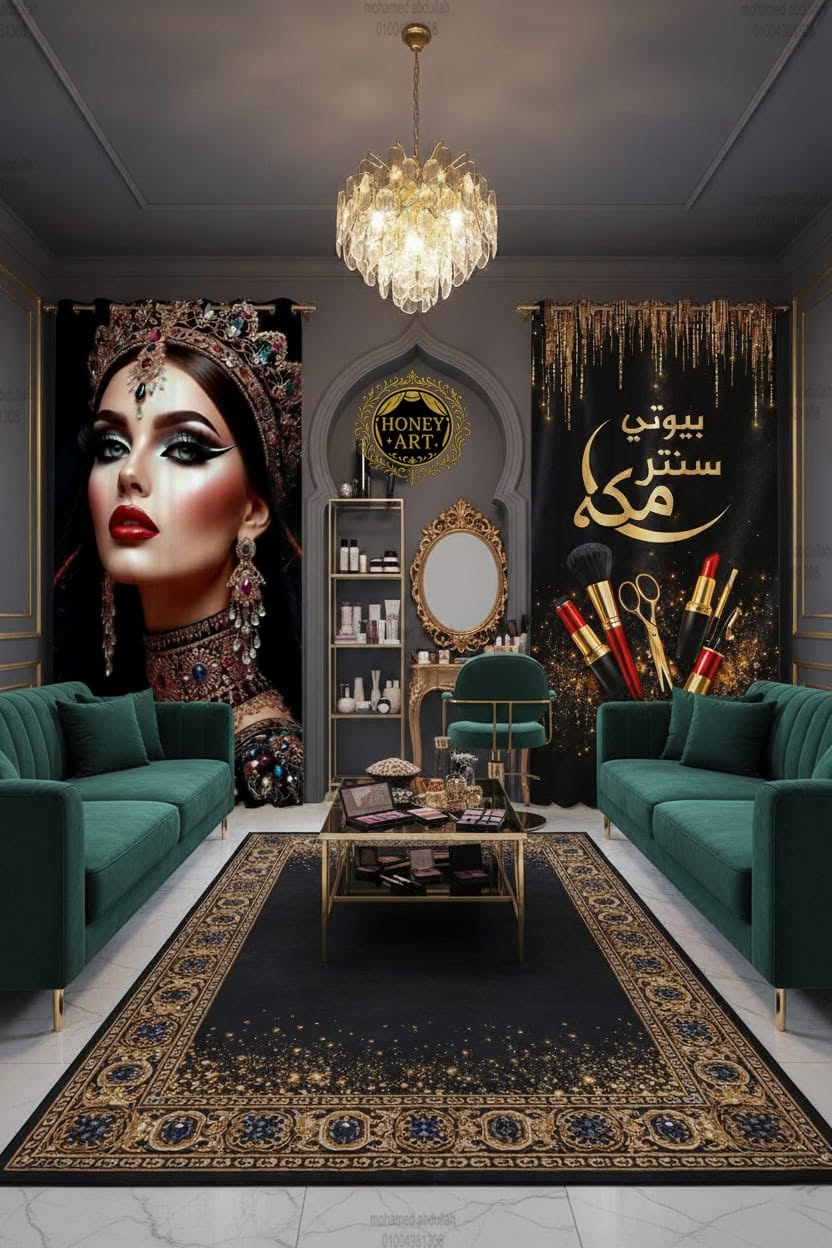 طقم ستارة وبديل سجاد — بورتريه ومكياج بألوان دافئة